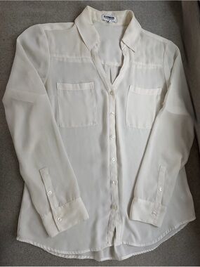 Express Ivory Button-Down Blouse